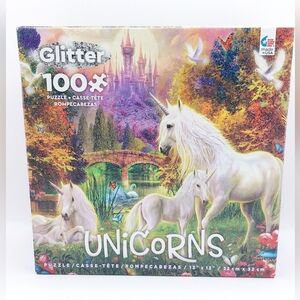 13"× 13" 100 piece Magical Unicorn Glitter‎ Puzzle sealed